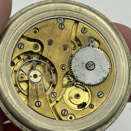 57mm Vintage Screw Case Roman Numerals Swiss Sub Secs Pocket Watch PARTS REPAIR - Picture 14 of 19