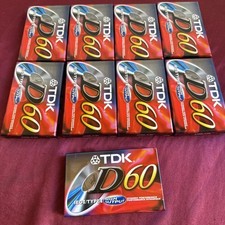  9 TDK D60 Blank Audio Cassette Tapes High Output IECI/Type I Sealed New
