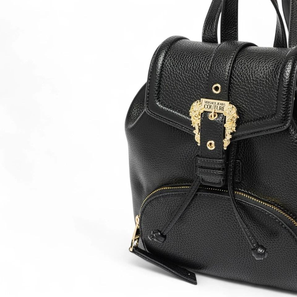 VERSACE JEANS COUTURE MUJER MOCHILA BOLSO NEGRO AUTÉNTICO Foto 3 de 4