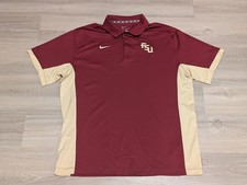 Nike Florida State FSU Seminoles Polo Shirt Mens Size XL Dri-Fit, FSU- Garnet