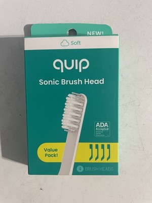 Quip Toothbrush Sonic Brush Head Replacement Brush Heads Soft 4 Pack New Sealed
