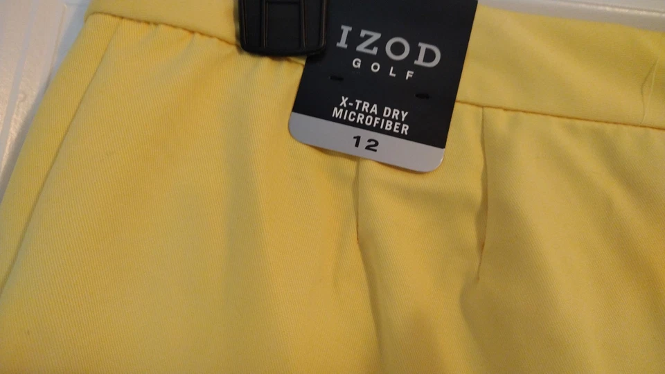 Pantalones Cortos Izod Golf Para Mujer Talla 12 Amarillo Frente Plano Secado Rápido Nuevos con Etiquetas Foto 3 de 4