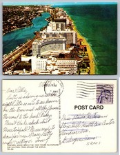Miami Beach Florida Aerial Coastal View Postcard Miami Beach Florida Aerial Coastal View Postcard