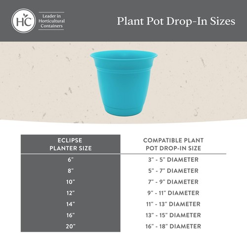 Eclipse Round Planter with Saucer - Outdoor & Indoor Plant Pot with Drainage ... - Picture 7 of 8