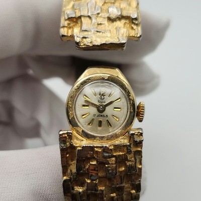 Louis Ladies Vintage Gold Tone 17 Jewels Mechanical Hinged 