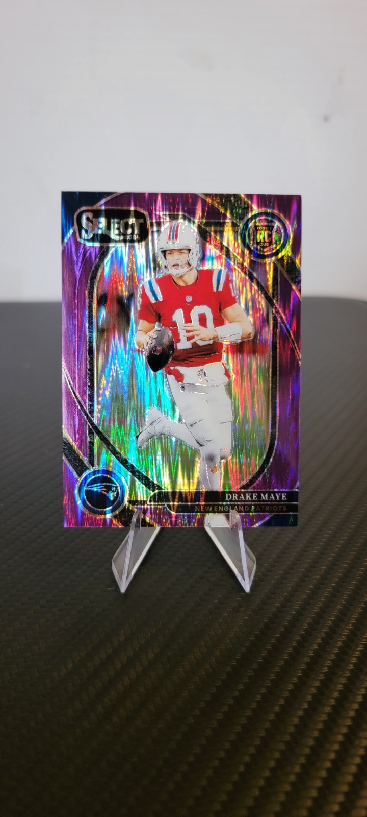 2024 Panini Select - Club Level Drake Maye #218 Purple Shock Prizm 9/360 (RC)