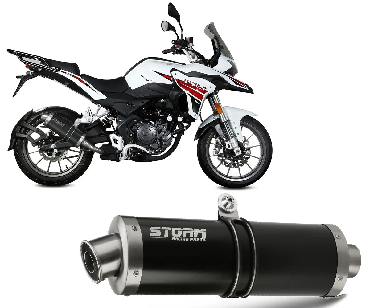 Terminale Mivv Speed Edge In Acciaio Inox Nero Per Benelli TRK 502 X 2018 - Omologato, Prodotto Italiano