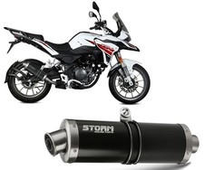 Scarico Storm by Mivv Oval Nero acciaio inox per BENELLI TRK 251 2019 > 2023