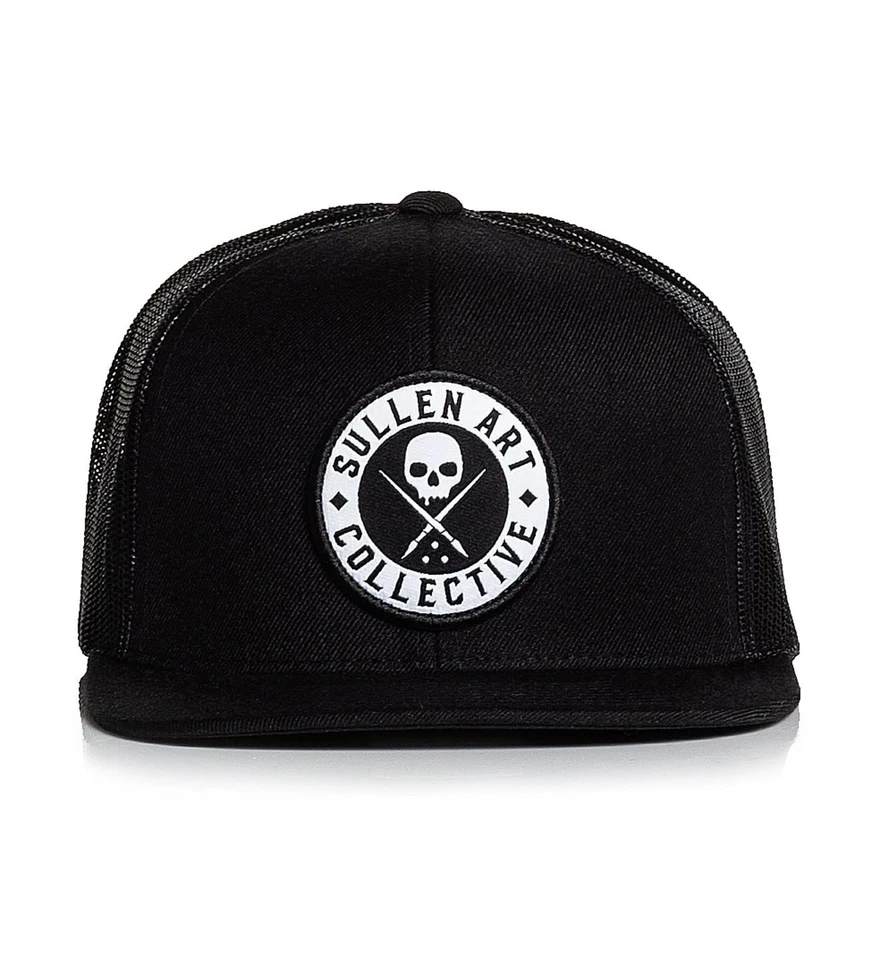 Chapéu Sullen Badge of Honor BOH malha traseira snapback tatuagem estilo de vida - Preto - Imagem 2 de 4