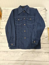VTG SEARS ROEBUCKS WESTERN WEAR DENIM PEARL SNAP BUTTON Sz M