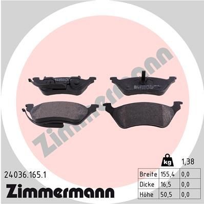 Zimmermann Bremsbelagsatz, Scheibenbremse 24036.165.1 FüR Chrysler Dodge-image