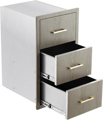 PeakPursuit 3 Drawer Stainless Outdoor Kitchen Storage