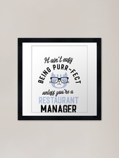 Restaurant Manager Cat Gifts for Ca Framed Wall Art Poster Canvas Print Picture