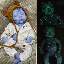 13 Inch Lifelike Avatar Silicone Body Reborn Baby Dolls Can Glow in The Dark Rea