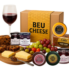 Cheese Hamper Gift - 3 Cheese Truckles, 3 Jam & Fruitcake Christmas Gift Basket