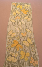 Vera Scarves By Vera Vintage 100 Silk Handrolled Japan Green Yellow 14x42 Scarf