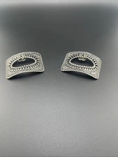 NBW Art Deco Cut Steel Shoe Clips -Ladies Fashion Shoe Accessories-Shoe Buckles 