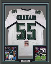 FRAMED Autographed/Signed BRANDON GRAHAM 33x42 Philadelphia White Jersey JSA COA