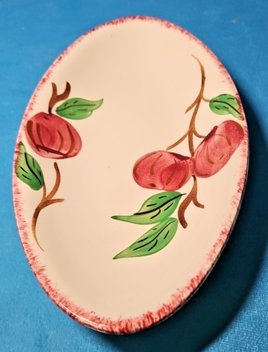 Raro piatto ciotola ovale mela granchio ceramica Blue Ridge Southern