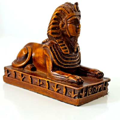 Alte Ägyptische Sphinx Statue Figur Hieroglyphensockel Wohndeko Ornament
