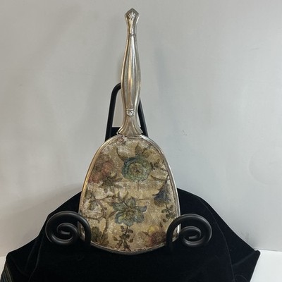 VTG Upcycled/ Rescued Hand Held Mirror Silver Finish /Decoupaged