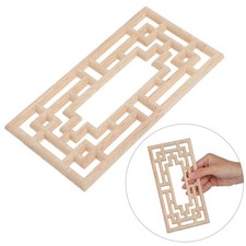2 Pcs Furniture Appliques and Onlays Wall Wood Decals Bed Frame Carvings Carved