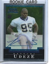 Kenechi Udeze 2004 Bowman Chrome Autographed Rookie Card #232-Vikings. rookie card picture