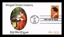 US COVER ABIGAIL ADAMS FIRST DAY ISSUE PUGH HAND PAINTED