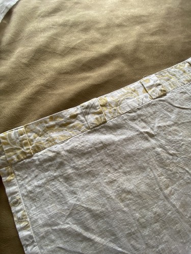 Tahari Curtain 2 Panels Yellow Gray Paisley Floral Window 88”X 50”Cotton Cottage - Picture 6 of 8