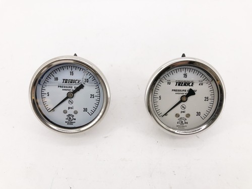 Lot of 2 New Trerice D82LFB2502BA30 Gauge D82LFB 2-1/2" 30psi 1/4" NPT CBM - Picture 3 of 6