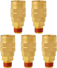 1/4'' Air Hose Fittings, 5-Pack Brass 1/4 Inch NTP Male Industrial Couplers, 1/4