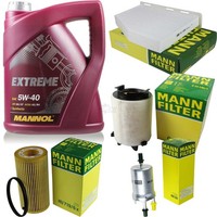 Mannol 5L Extreme 5W-40 Motor-ÖL+Mann-Filter FüR Skoda Octavia 1Z3 2.0 Fsi