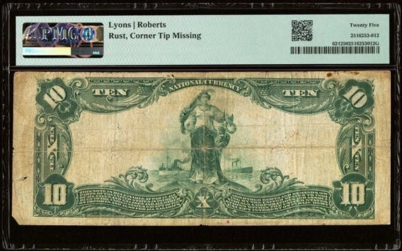 Indianapolis, IN - $10 1902 Plain Back Fr. 624 The Merchants National Bank Ch. - Image 2 of 2