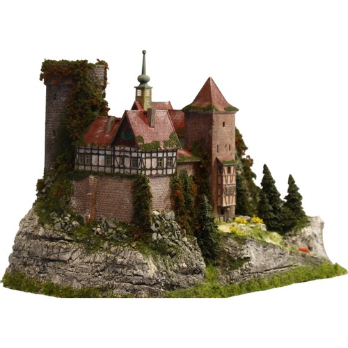 Diorama N/1:160 JAGDSCHLOSS BURG +Berg Granit Felsen begrünt#patiniert - Bild 17 von 17