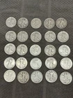 25 90% Silver US Walking Liberty Half-Dollars Halves $12.50 Face Value “junk”