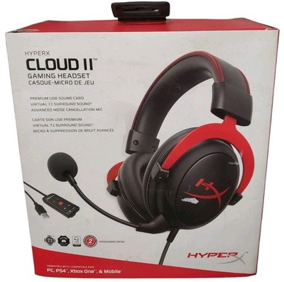 HyperX Cloud II Wired Over-Ear Gaming Headset - Red open box