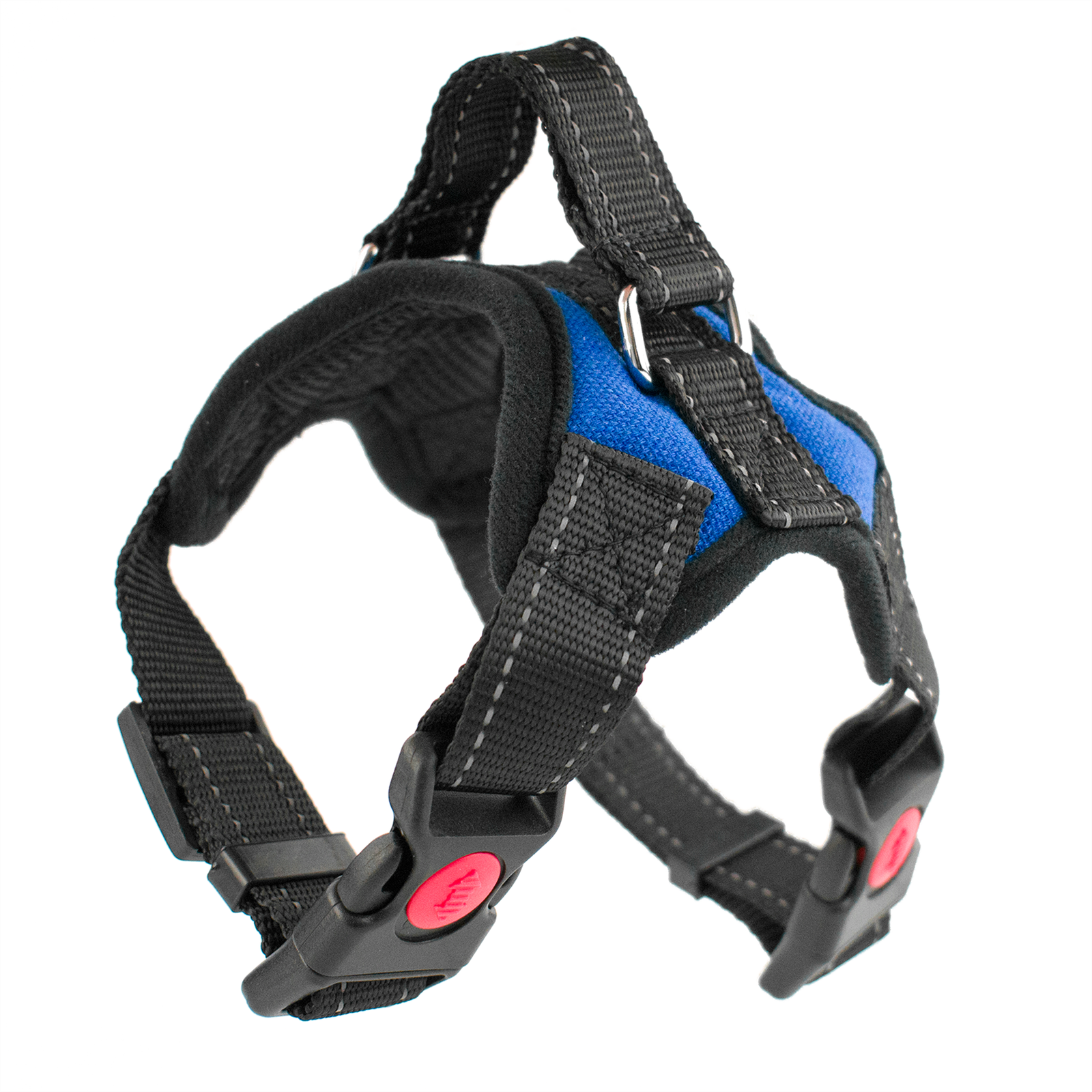 XS BLUE PADDED DOG HARNESS NO PULL REFLECTIVE CLIP HANDLE BREATHABLE ADJUSTABLE