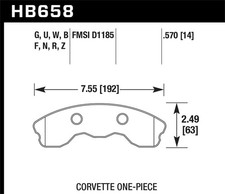Hawk Performance HB658B.570 HPS 5.0 Disc Brake Pad Fits 06-13 Corvette