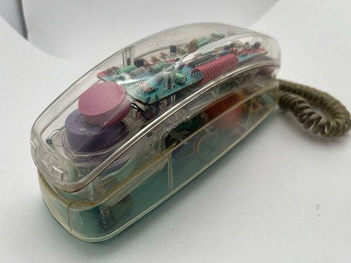 Vintage Clear Transparent 80’s Babysitters Club Light Up Unisonic Phone Turquois - Picture 3 of 6