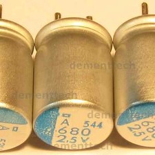 100x Solid Polymer Nippon PSA 680uF 2.5v Super Low-ESR radial capacitors 105C