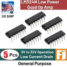 5 Pcs | LM324N LM324 - Low Power Quad Op-Amp 14 Pin DIP IC | US Ship