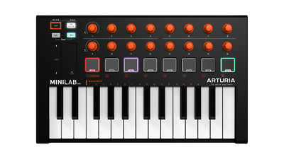 Arturia MiniLab MKII 25-Key USB MIDI Controller Keyboard (Orange Edition)  