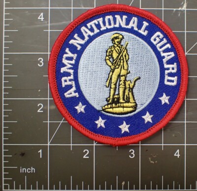 The National Guard PATCH 3 x 3 Inches Made in the USA Superior Quality Iron-On//Saw-On Embroidered Patch Each one is individually carded and sealed in a professional retail package