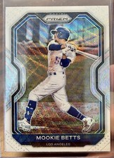 2021 Panini Prizm Mookie Betts Tier III White Wave Prizm Baseball Card #244