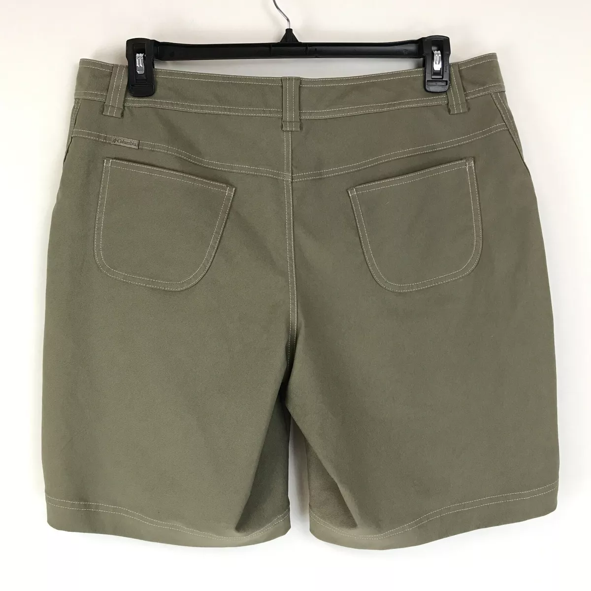 Columbia Mid-Rise Hiking Shorts Women's Plus Size 16 Olive Green