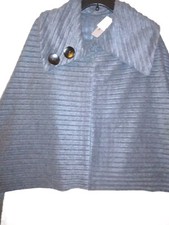 Le Moda One Size Soft Fleece Charcoal Grey Stylish Cape Wrap Pleated Nwt