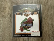 Vintage 1993 Harley Davidson Motorcycles Roses Highgate Temporary Tattoos New