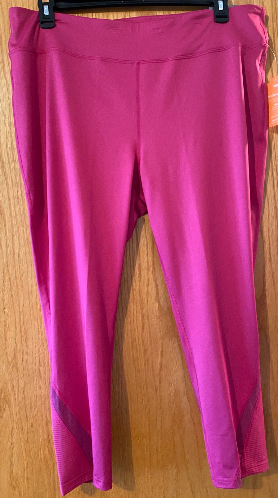 Womens Plus 3X Workout Tek Gear DryTek Pink Capris Stretch Wicking NWT