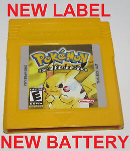 Details About Pokemon Yellow Version W New Save Batterylabel Special Pikachu Edition Gameboy