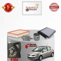 Kit Wartung 4 Filter Und ÖL Renault Clio III 1.2 16V 76KW 103CV Ab 2010